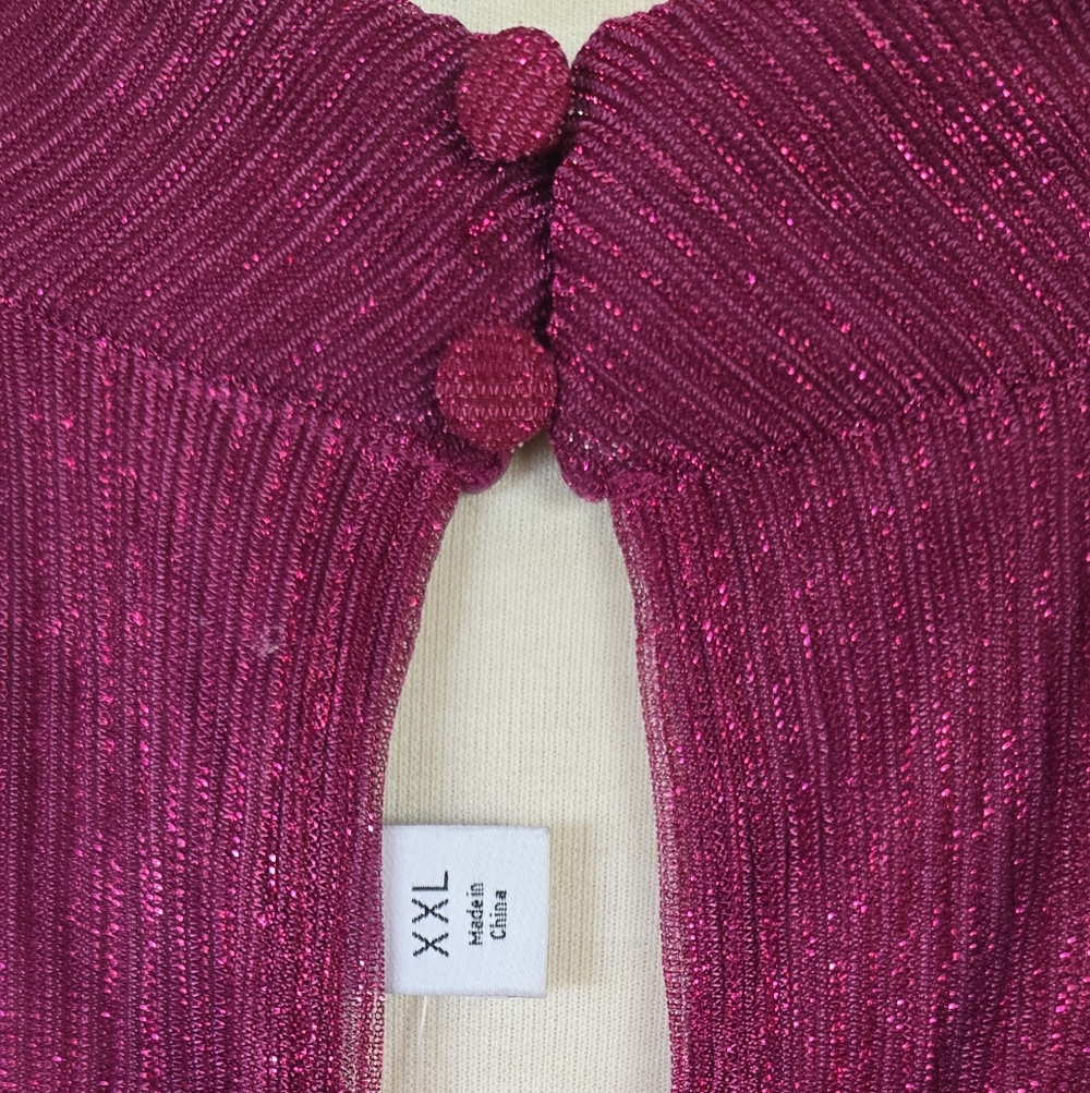 NINE WEST Berry Pink Mockneck Swing Trapeze Mini Dress XXL Cocktail Dressy - Picture 8 of 11